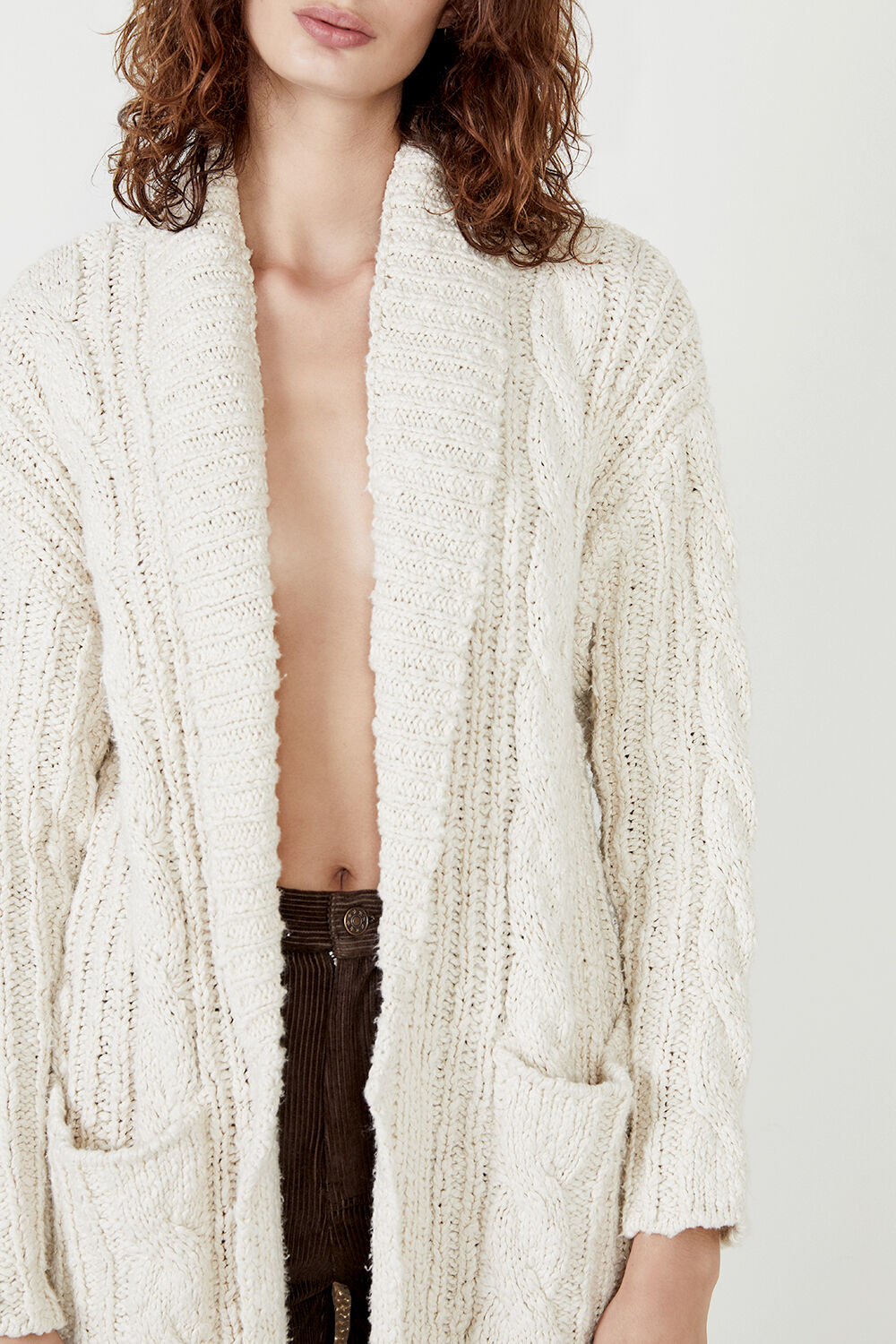 Thick new arrivals beige cardigan